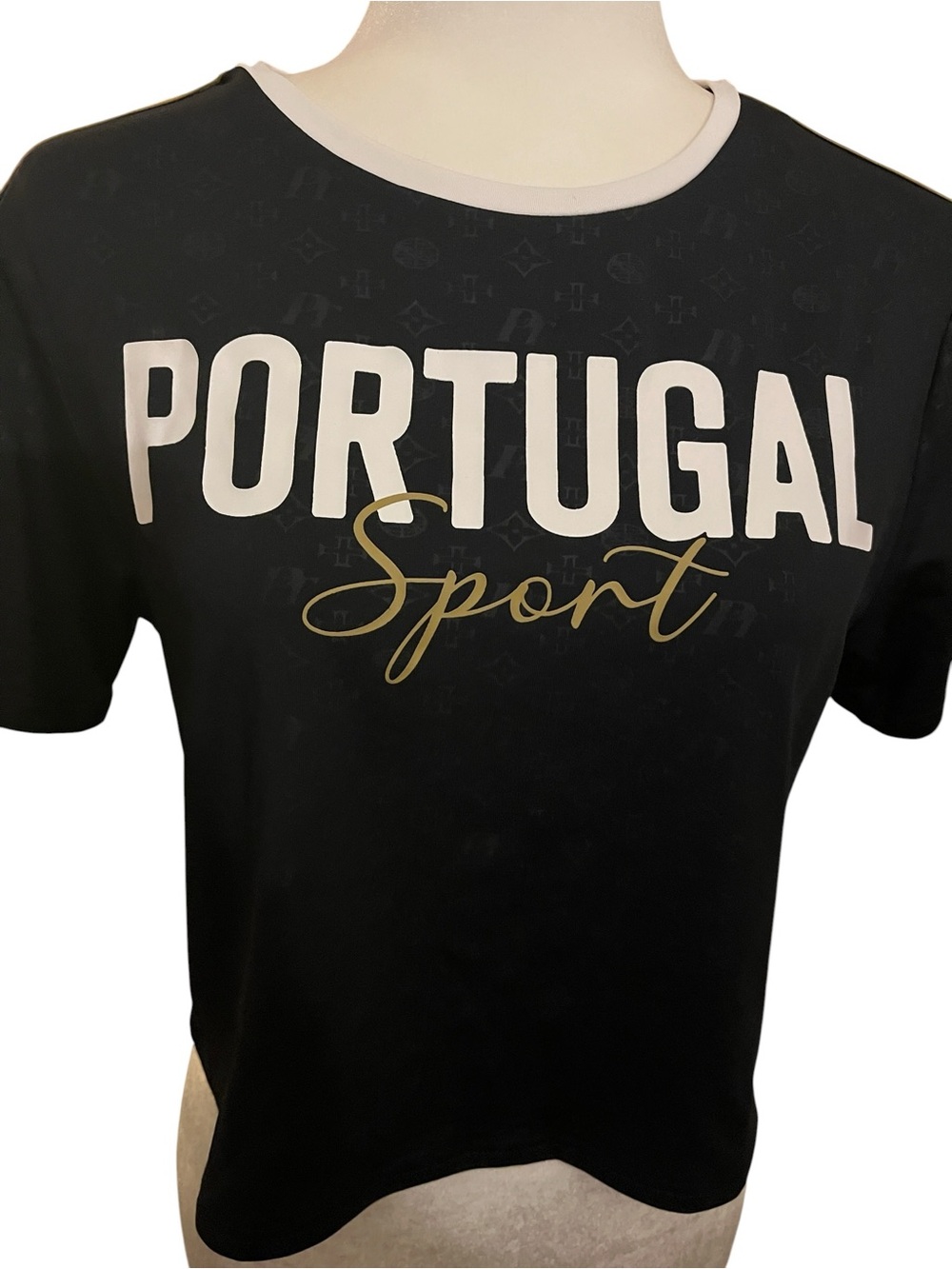 Forca Portugal Sport Black Cropped T‑Shirt Size Medium